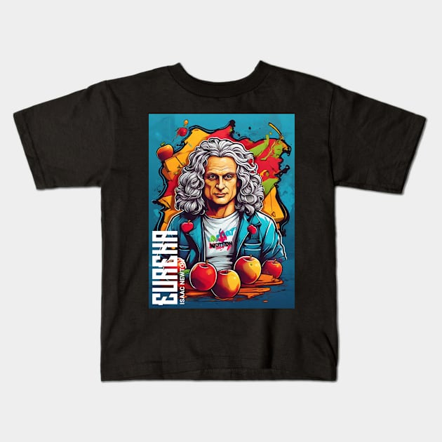 Isaac Newton Eureka 03 Kids T-Shirt by UB design